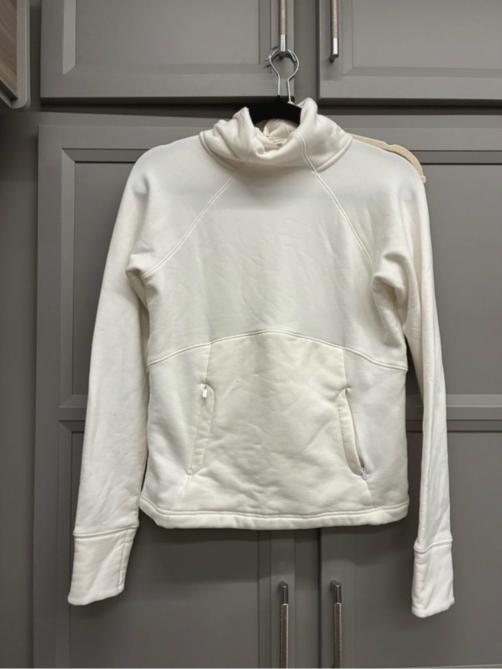 Athleta Cream Funnelneck Pullover Sweater